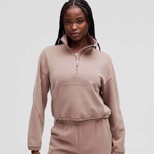 Lululemon Brushed Softstreme Half Zip - Twilight Rose - lulu fanatics